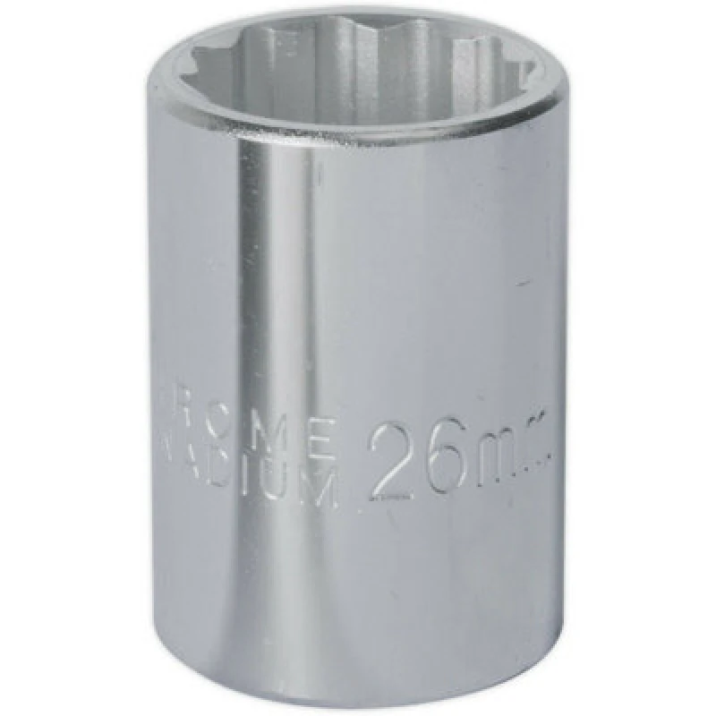 Image of Loops 26mm Forged Steel Drive Socket - 3/4" Square Drive - Chrome Vanadium Socket Metallics