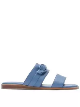 Image of Rockport Yara Buckle Slide Bluestone Synthetic - Blue Size 5, Women