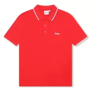 Image of Boss Small Logo Polo Shirt - Red