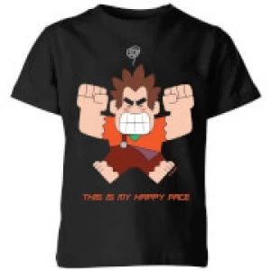 Image of Disney Wreck it Ralph This Is My Happy Face Kids T-Shirt - Black - 3-4 Years