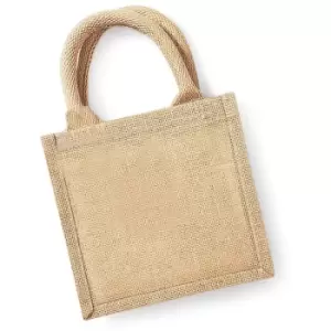 Image of Westford Mill Jute Mini Gift Bag (6 Litres) (Pack Of 2) (One Size) (Natural) - Natural
