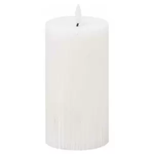 Image of Luxe Collection Natural Glow 3x6 Textured Ribbed LED Candle