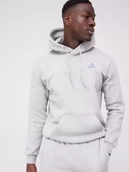 Image of adidas Fleece Colourblock Hoodie - Medium Grey Heather, Size L, Men