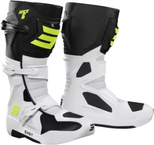 Image of Shot Race 6 Motocross Boots, black-white-yellow, Size 43, black-white-yellow, Size 43