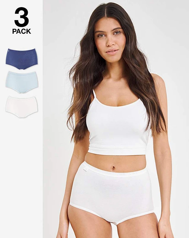 Image of Sloggi Sloggi 3Pk Basic Maxi Knicker Blue Multi Blue Multi-Coloured - sloggi - Size: 10 Blue Multi-Coloured Female 10 HW58801