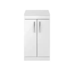 Image of Nuie Athena 500 Floor Standing 2-door Vanity & Worktop - Gloss White