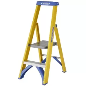 Image of Werner Fibreglass Platform Step Ladder - 2 Tread
