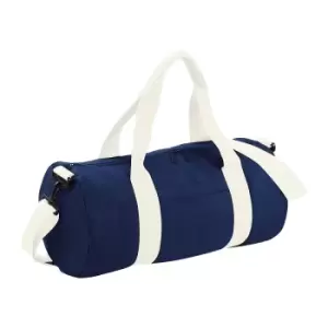 Image of Bagbase Plain Varsity Barrel / Duffle Bag (20 Litres) (Pack of 2) (One Size) (French Navy/Off White)