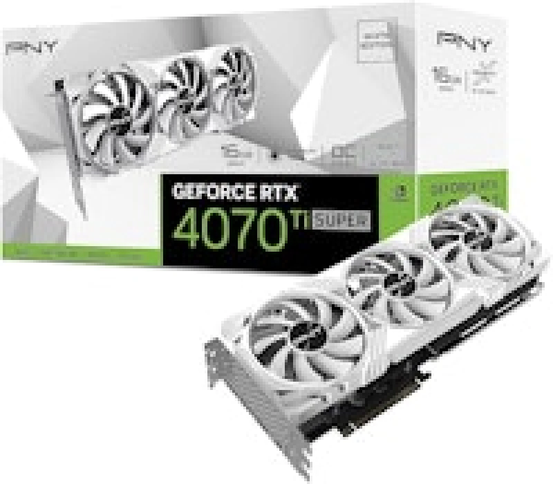 Image of PNY GeForce RTX 4070 Ti SUPER Verto OC RGB 16GB GDDR6X PCI-Express Graphics Card - White