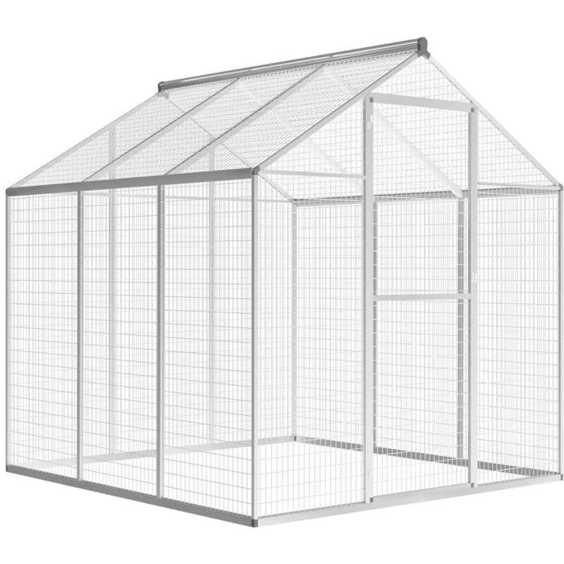Image of vidaXL Outdoor Aviary Aluminium 183x178x194cm Bird House Habitat Hutch Cage