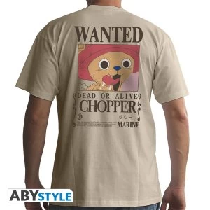Image of One Piece - Wanted Chopper Mens Medium T-Shirt - Beige