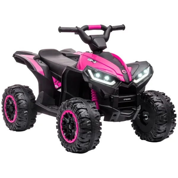 Image of HOMCOM 12V Quad Bike, Ride-On ATV Forward Reverse Function Music Pink
