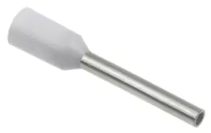 Image of Weidmuller Weidmller Insulated Crimp Bootlace Ferrule, 10mm Pin Length, 1mm Pin Diameter, 0.5mm Wire Size, White