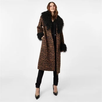 Image of Biba BIBA Leopard Print Faux Fur Coat - Leopard