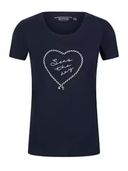 Image of Regatta Filandra VI T-Shirt - Navy, Size 14, Women