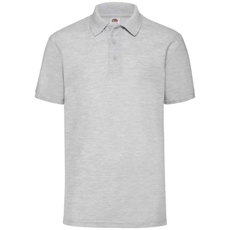 Image of Fruit Of The Loom Fruit of the Loom Men Pique Polo Shirt in Grey Size: Small Grey S Male 5063470870769