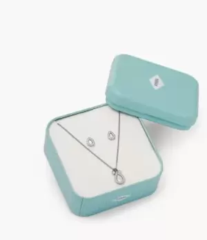 Image of Fossil Women Mothers Day Mother-of-Pearl Stainless Steel Pendant Necklace and Earrings Set