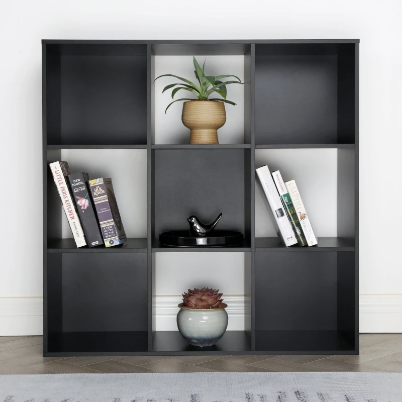 Image of Home Garden Direct Jane - 3x3 Bookcase - Cube storage boxes (Black) in Black Size: 1 Pack Black Unisex 1 Pack
