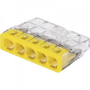Image of Screw terminal rigid: 0.5-2.5 mm² Number of pins: 5 WAGO 100 pc(s) Transparent, Yellow