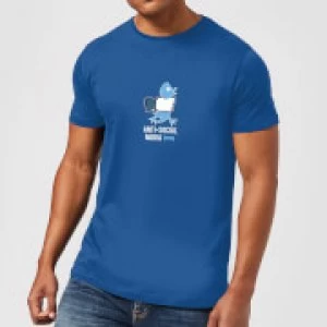 Image of Plain Lazy Anti-Social Media Mens T-Shirt - Royal Blue - S