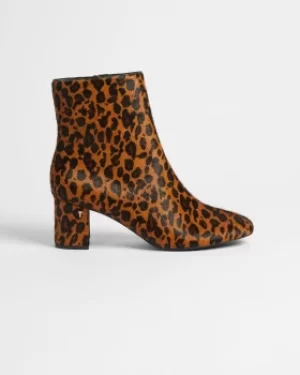 Image of Imitation Leopard Block Heel Ankle Boot
