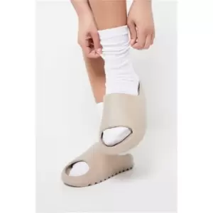 Image of I Saw It First Mocha Flat Rubber Slider Sandal - Brown