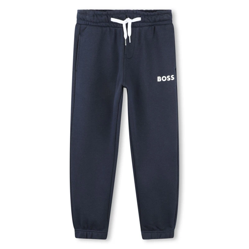 Image of Boss Kids Small Logo Jogging Bottoms, Drawstring Waistband Navy 849 male 4Y