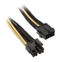 Image of Silverstone EPS 8-pin to EPS / ATX 4 +4 pin Cable 30cm - Black / Gold