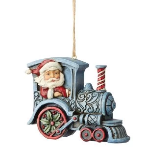 Image of Santa In Train Engine Hanging Ornament
