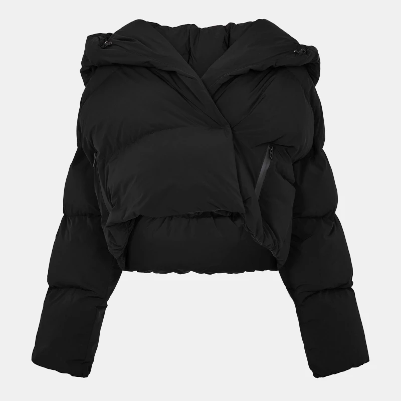 Image of Diesel Womens W-Iley-T1 Hooded Long Sleeve Short Puffer Jacket 9XX female 12