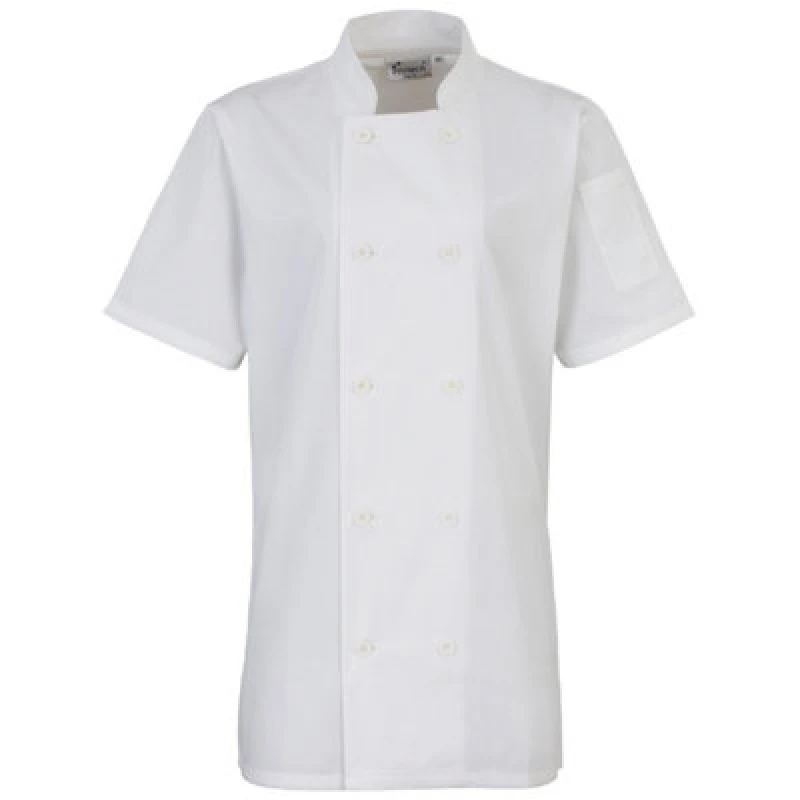Image of Premier Premier Men Short Sleeve Chefs Jacket Chefswear in White Size: Medium White M Male 5054171896363