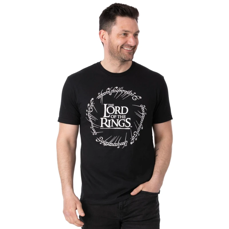 Image of Lord of the Rings Lord of the Rings Men Short Sleeved T-Shirt in Black Size: Small Black S Male 5060977370563