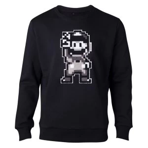 Image of Nintendo - Chenille 16-Bit Mario Peace Mens Medium Sweater - Black