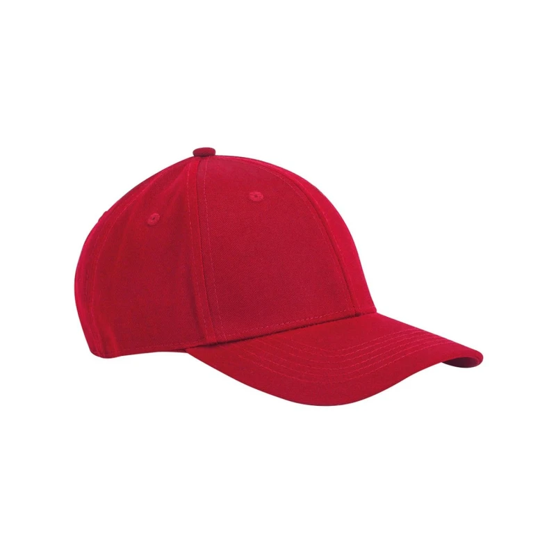Image of Beechfield Beechfield Men Classic Cotton 6 Panel Baseball Cap in Red Red One Size Male 5063527147608