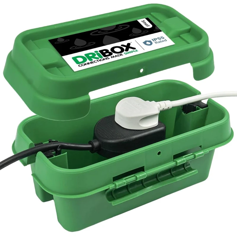 Image of 3 Pack of Medium DriBox Dri Box (285 II) Outdoor Waterproof Plug / Socket Cover Box Green