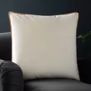 Image of Meridian Velvet Cushion Ecru/Ginger, Ecru/Ginger / 55 x 55cm / Polyester Filled