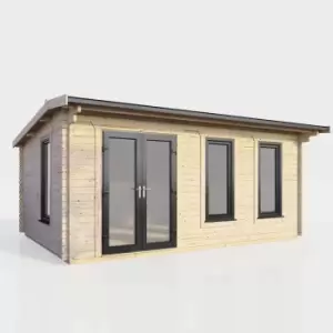 Image of Power 18' x 10' Apex Log Cabin - Left Hand Doors