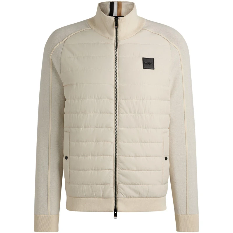 Image of Boss Mens H-Esfero 01 Black Technical Hybrid Jacket Open White 131 male 2X Large