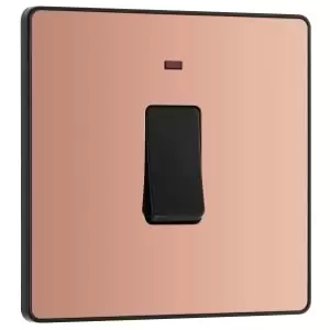 Image of BG Evolve Polished Copper 20A Double Pole Switch with Power LED Indicator