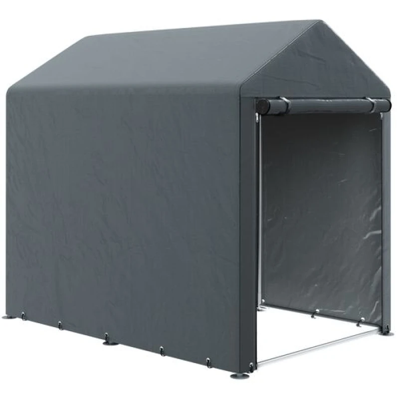 Image of Outsunny 1.2 X 1.8M Portable Garden Shed For Motorbikes, Garden Tools, Bikes, Grey 84H-139V00CG