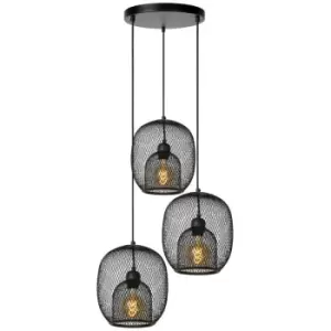 Image of Lucide JERREL - Pendant Light - Ø51cm - 3xE27 - Black