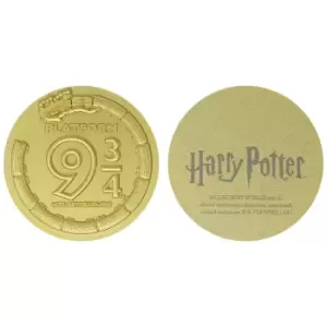 Image of Harry Potter 24k gold plated Platfrom 3/4 Medallion