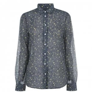 Image of Gant Lemonade Cotton Silk Shirt - Navy 461