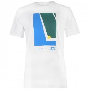 Image of Slazenger Tennis Graphic T Shirt Mens - White