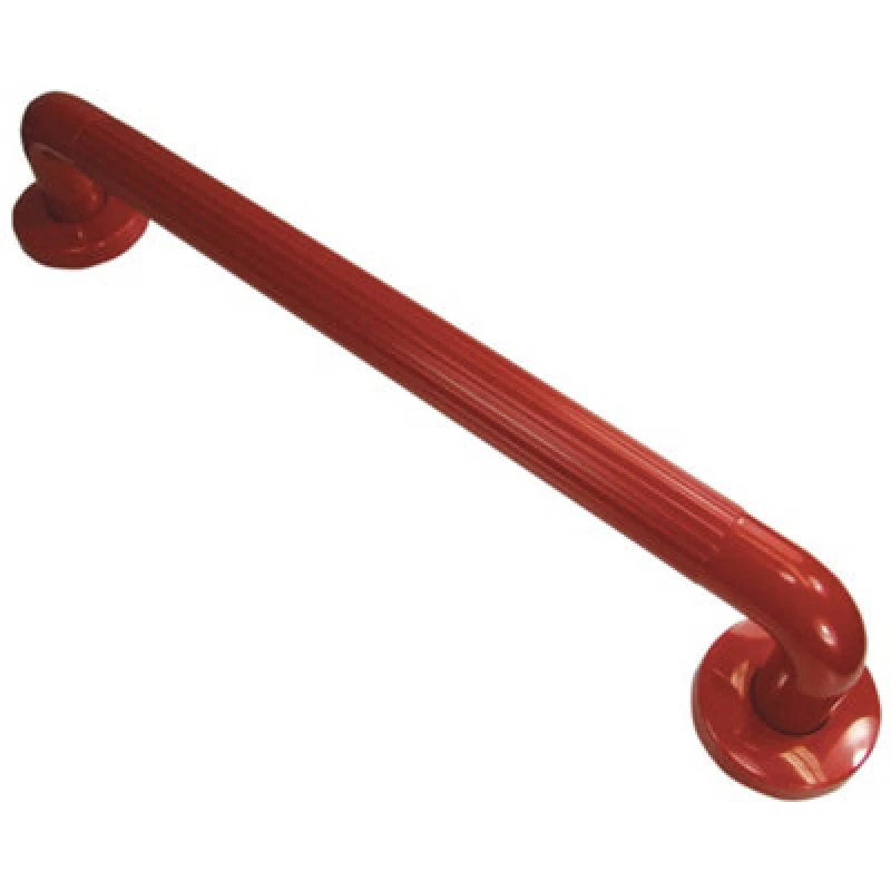 Image of Loops Red UPVC Plastic Bathroom Wall Grab Bar - 450mm Length - Reinforced Fixings Multi