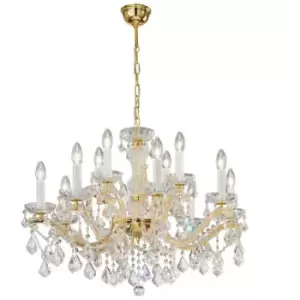 Image of Kolarz Lighting - Kolarz maria louise - Classic Crystal 12 Arm Chandelier Polished Gold, 12x E14