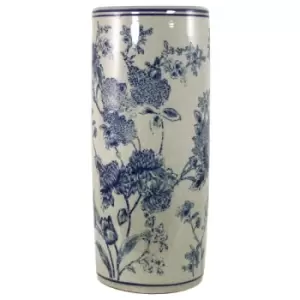 Image of Umbrella Stand Vintage Blue & White Magnolia Design