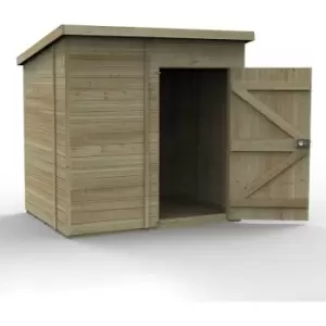 Image of 7' x 5' Forest Timberdale 25yr Guarantee Tongue & Groove Pressure Treated Windowless Pent Shed (2.24m x 1.7m) - Natural Timber