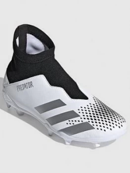 Image of adidas Junior Predator Laceless 20.3 Firm Ground Football Boot Black, Silver, Size 2