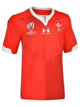 Image of Urban Armor Gear Youth Wales Wru Home Short Sleeved Rugby Shirt - Red